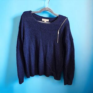 Michael Kors Blue Zip shoulder Sweater - Size M